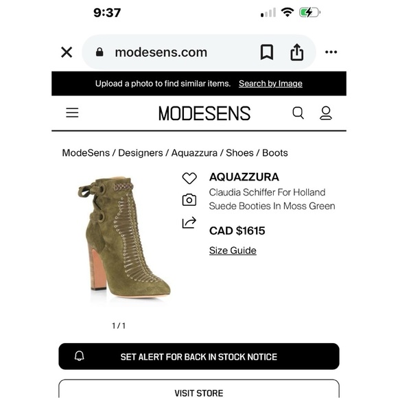 CLAUDIA SCHIFFER X AQUAZZURA HOLLAND SUEDE TIE-UP BOOTIES (SZ 37) (EUC) - Picture 12 of 12